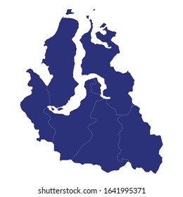High Quality map of Yamalo-Nenets is a region of Russia with borders of the districts