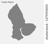 High Quality map of Yangon Region is a district of Myanmar