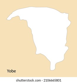 High Quality map of Yobe is a region of Nigeria, with borders of the districts