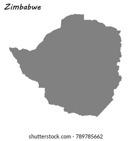 High quality map of Zimbabwe