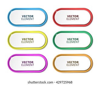 High Quality Modern Circular Color Labels on White Background. Vector Isolated Illustration.