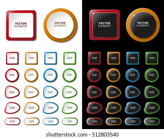 High Quality Modern Color Labels on White Background and Black Background. Vector Isolated Illustration.
