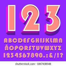 High Quality Modern Festive Alphabet on Color Background . Isolated Vector Elements
