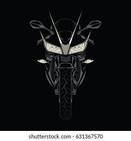 High quality motorbike with a creative and artistic look. Motorcycle theme for poster or banner design. Stock vector illustration.