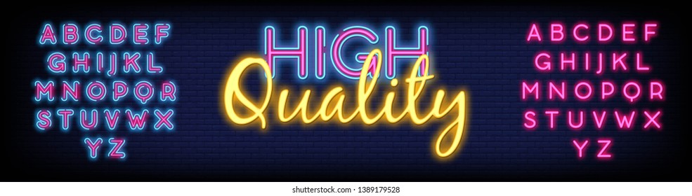 High Quality Neon Text Vector with a Brick Wall Background. Vector Illustration. Editing Text Neon Signs