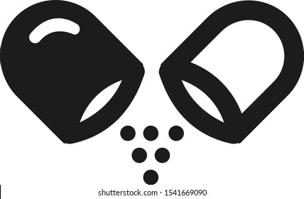 High quality opened Capsule Icon
(modern black-transparent)
