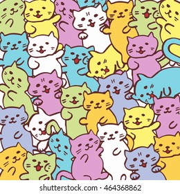 High quality original illustration of cat funny cat pattern