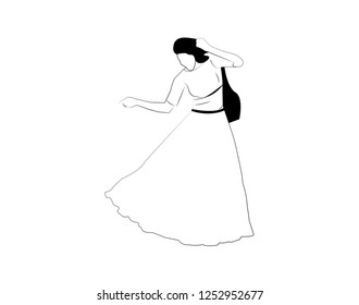 High quality original illustration of dancing girl.