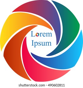 High quality original trendy vector illustration of geometric rainbow flower logo