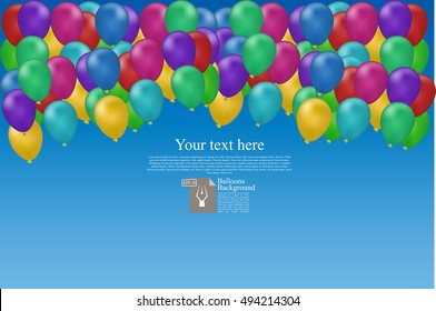High quality original trendy vector color balloons background with place for text. Can be used for cards, gifts, invitations sales, banners, web design