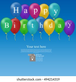 High quality original trendy vector color balloons background with place for text. Can be used for cards, gifts, invitations sales, banners, web design