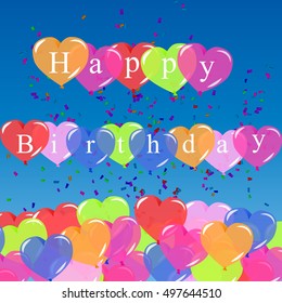 High quality original trendy vector color happy birthday balloons Can be used for cards, gifts, invitations, sales, banners, web design