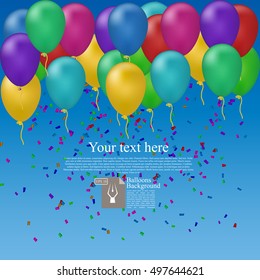 High quality original trendy vector color balloons background with place for text. Can be used for cards, gifts, invitations sales, banners, web design