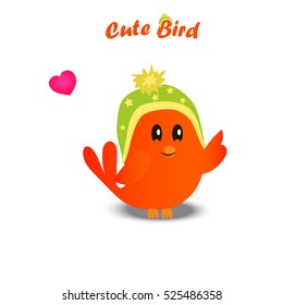 High quality original trendy vector illustration of cute colorful birds