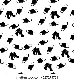 High quality original trendy vector seamless pattern with realistic ladies shoe.