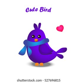 High quality original trendy vector illustration of cute colorful birds