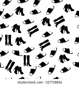 High quality original trendy vector seamless pattern with realistic ladies shoe.