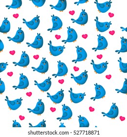 High quality original trendy vector seamless pattern with cute colorful birds