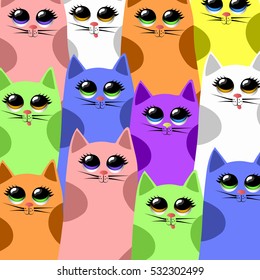 High quality original trendy vector cats pattern