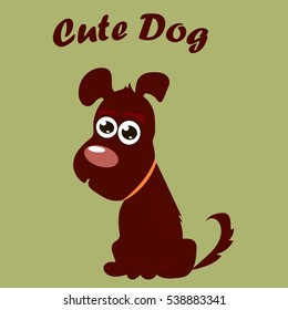 High quality original trendy vector illustration of a cute dog or puppy. Dog best friend