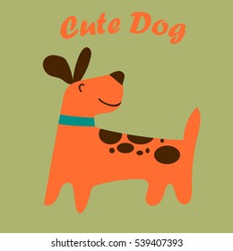 High quality original trendy vector illustration of a cute dog or puppy. Dog best friend