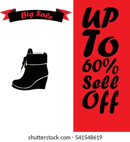 High quality original trendy vector set with realistic ladies shoe sale.