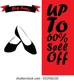 High quality original trendy vector set with realistic ladies shoe sale.