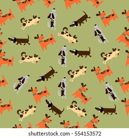 High quality original trendy vector seamless pattern with cute dog or puppy. Dog best friend