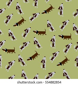 High quality original trendy vector seamless pattern with cute dog or puppy. Dog best friend