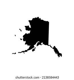 High quality outline map of Alaska is a state of United States. Vector illustration.