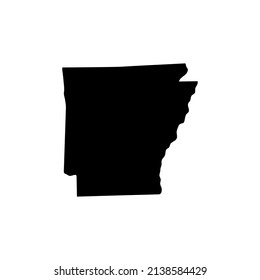 High quality outline map of Arkansas is a state of United States. Vector illustration.