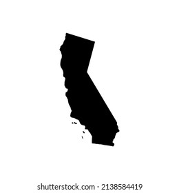 High quality outline map of California is a state of United States. Vector illustration.