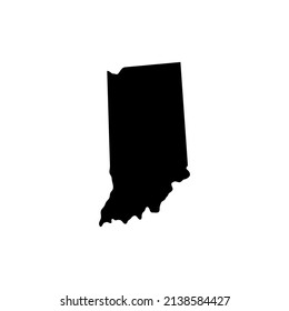 High quality outline map of Indiana is a state of United States. Vector illustration.