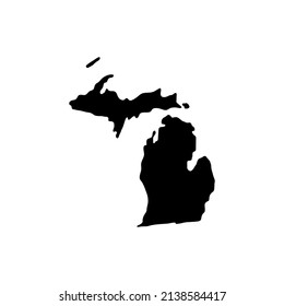 Mapa de esquema de alta calidad de Michigan es un estado de Estados Unidos. Ilustración vectorial.