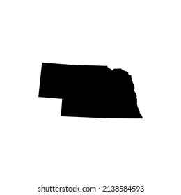 High quality outline map of Nebraska is a state of United States. Vector illustration.