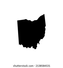 High quality outline map of Ohio is a state of United States. Vector illustration.