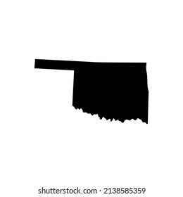 High quality outline map of Oklahoma is a state of United States. Vector illustration.