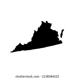 High quality outline map of Virginia is a state of United States. Vector illustration.