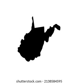 High quality outline map of West Virginia is a state of United States. Vector illustration.