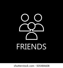 High quality outline pictigram for design website or mobile app. Vector thin line illustration of friends, community.