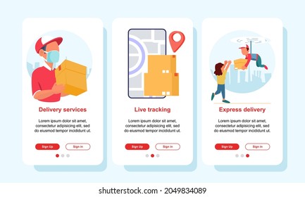 high quality Pacakage delivery User interface design