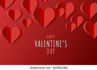 High Quality Paper Shape of Heart on Gradient Background . Poster of Love for your Design . Isolated Vector Elements