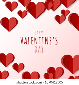 High Quality Paper Shape of Heart on Gradient Background . Poster of Love for your Design . Isolated Vector Elements