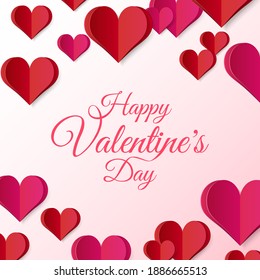 High Quality Paper Shape of Heart on Gradient Background . Poster of Love for your Design . Isolated Vector Elements