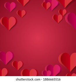 Forma de papel de alta calidad del corazón sobre fondo degradado . Afiche de amor para tu diseño . Elementos vectores aislados