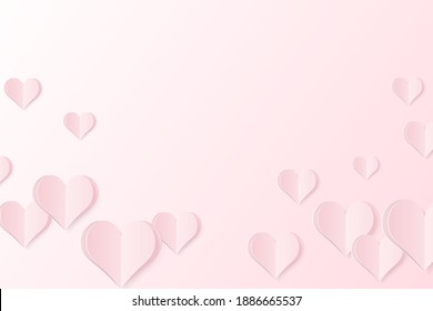 High Quality Paper Shape of Heart on Gradient Background . Poster of Love for your Design . Isolated Vector Elements