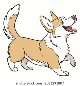 High Quality Pembroke Welsh Corgi Dog Vector Illustration