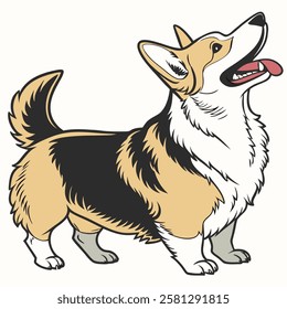 High Quality Pembroke Welsh Corgi Dog Vector Illustration