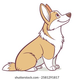 High Quality Pembroke Welsh Corgi Dog Vector Illustration