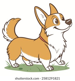 High Quality Pembroke Welsh Corgi Dog Vector Illustration